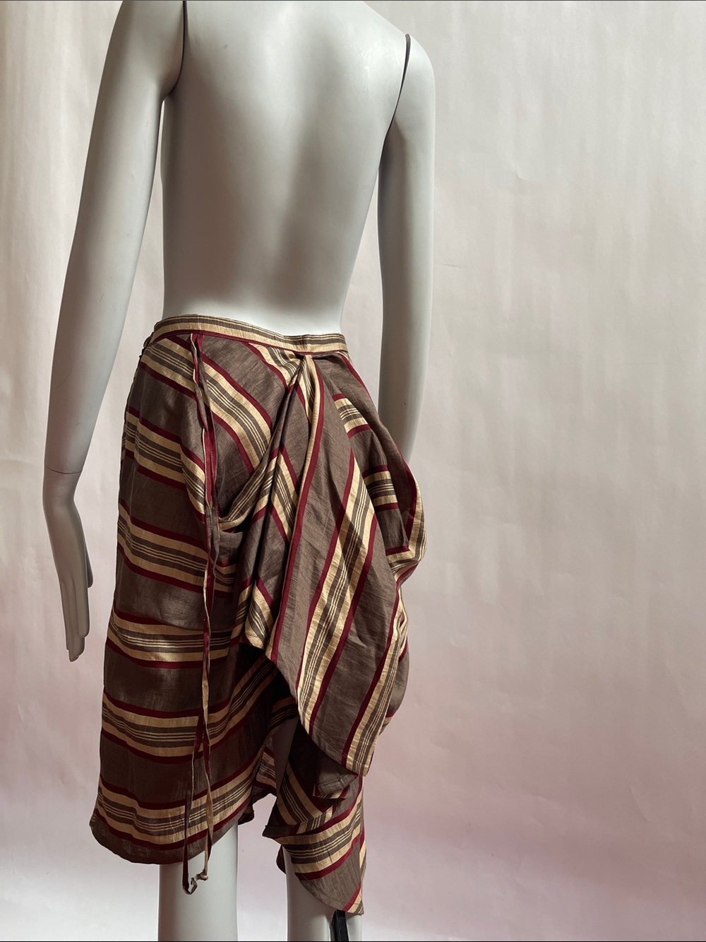 Vivienne Westwood Anglomania 2014 Linen Striped Wrap Skirt IT42 - Picture 10 of 14
